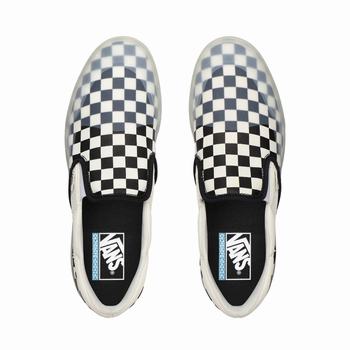 Damske Slip On Tenisky Vans Checkerboard Mod Béžové Čierne VA41YDNES